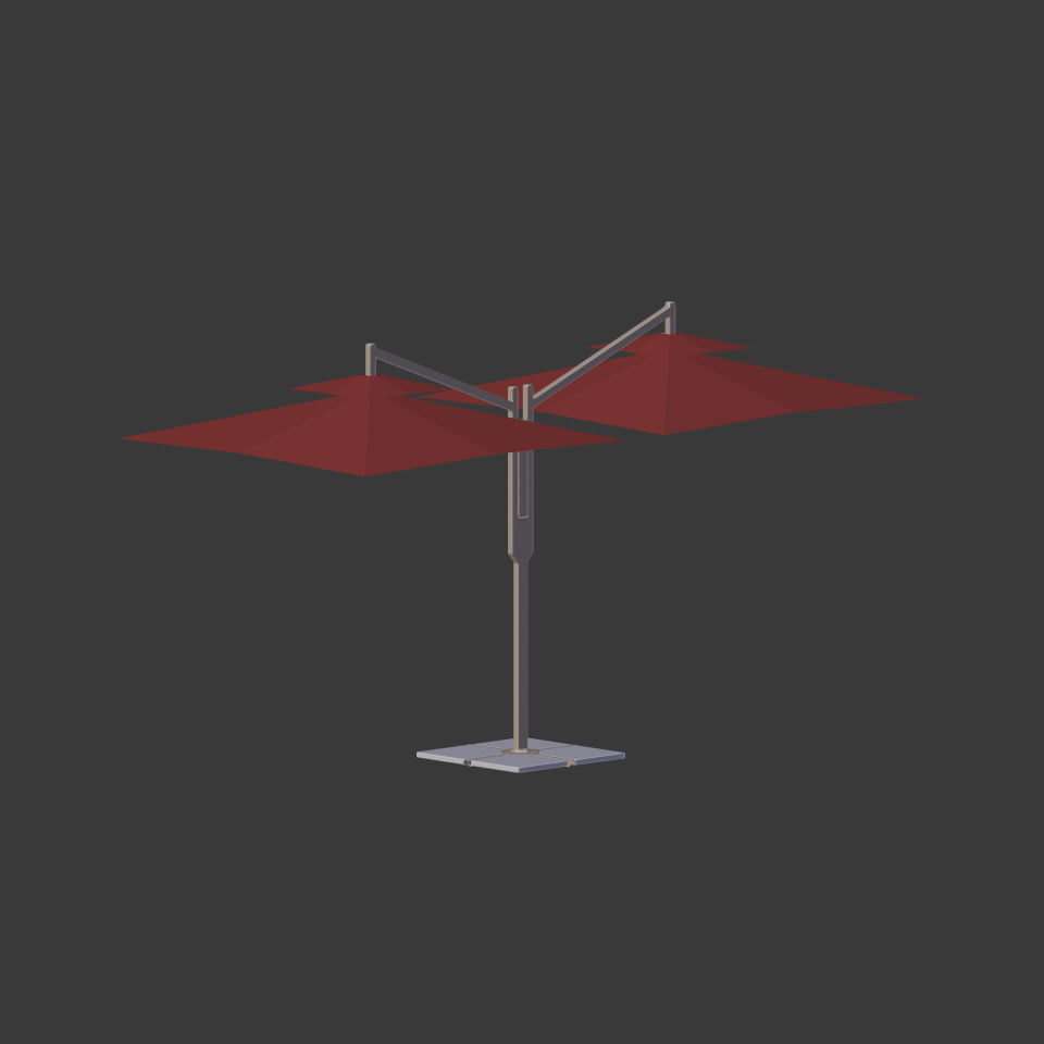 Double Patio Umbrella Low-poly 3D model_10