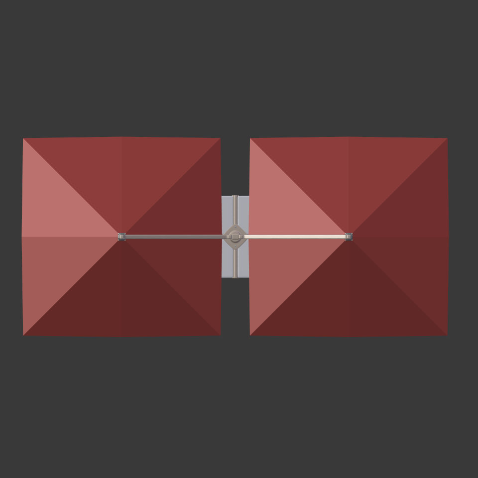 Double Patio Umbrella Low-poly 3D model_3