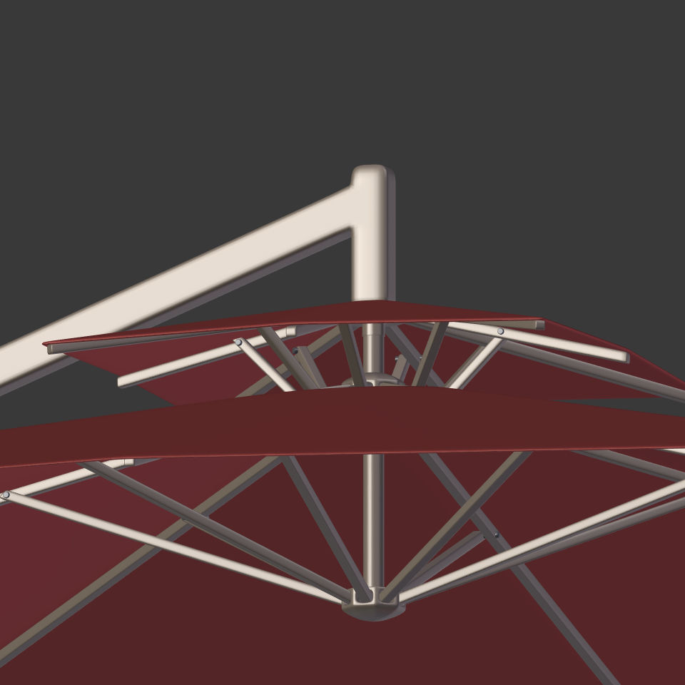 Double Patio Umbrella Low-poly 3D model_17