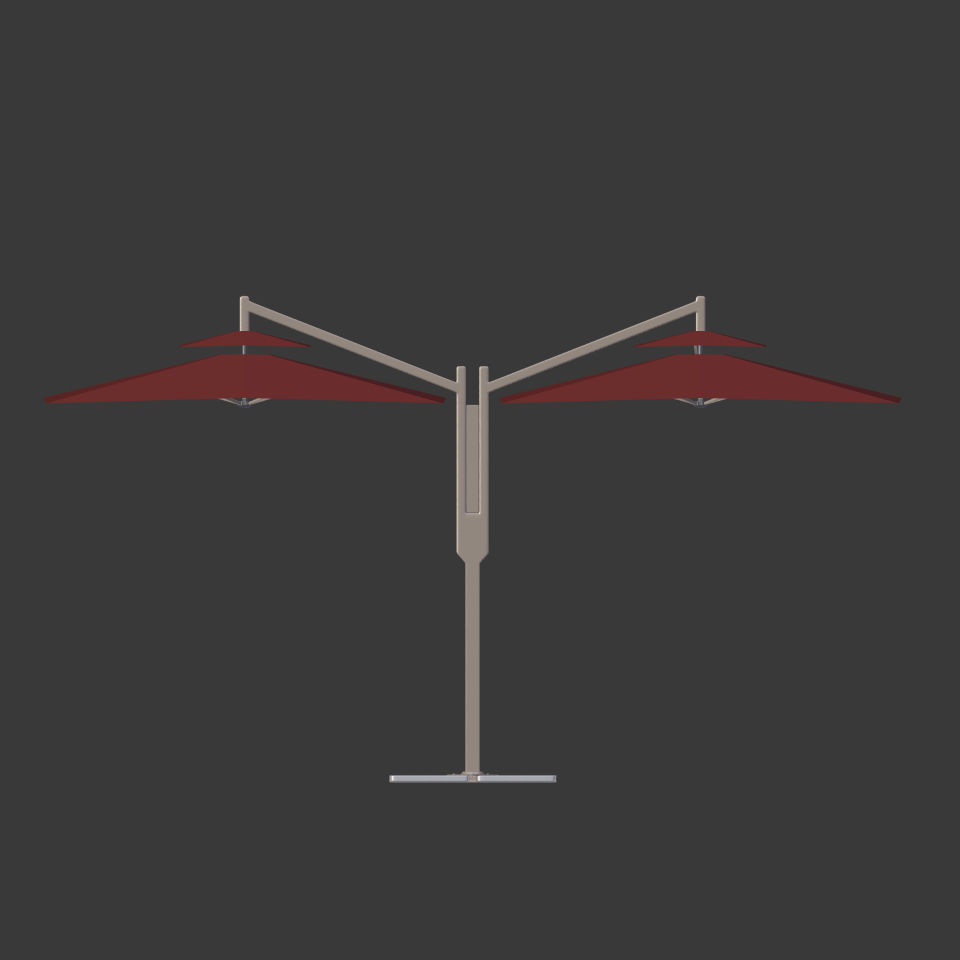 Double Patio Umbrella Low-poly 3D model_7