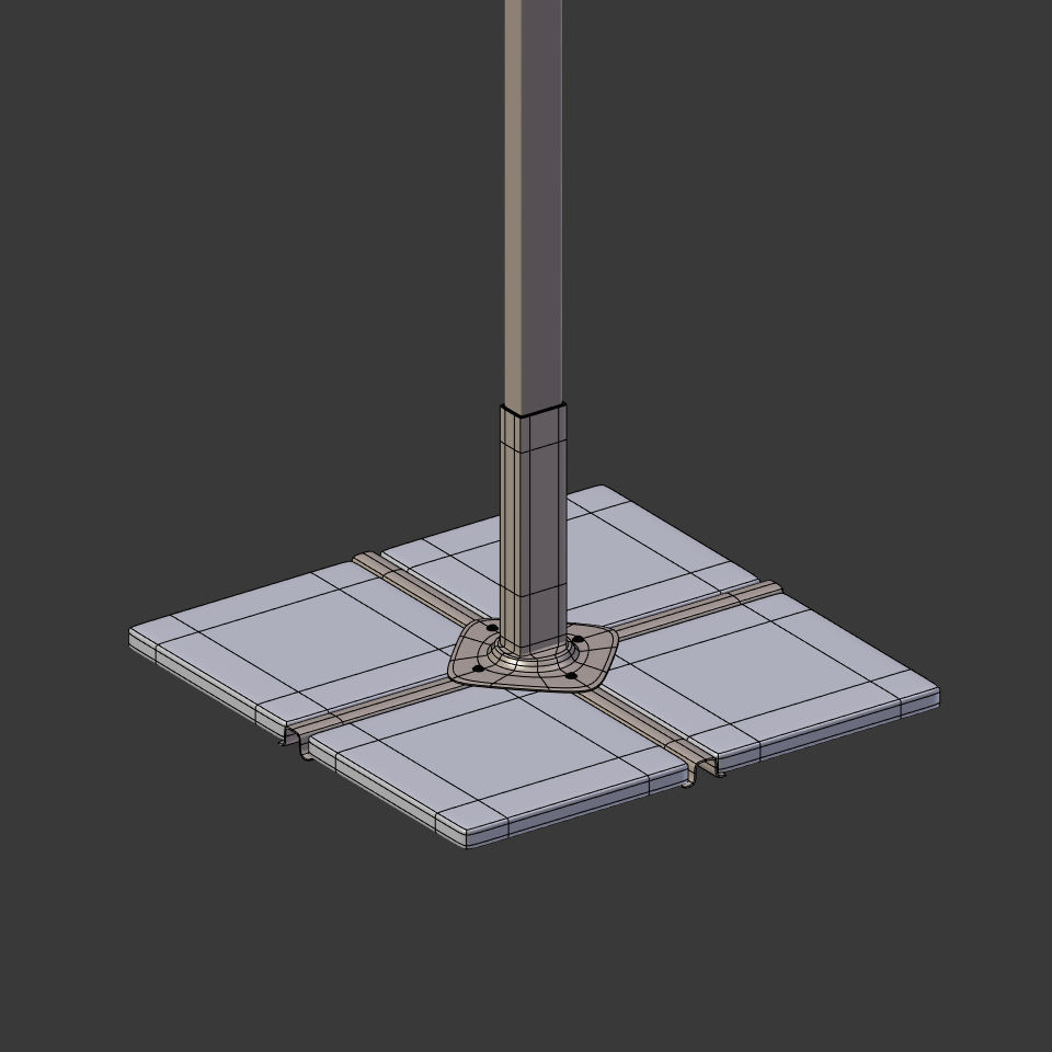 Double Patio Umbrella Low-poly 3D model_12