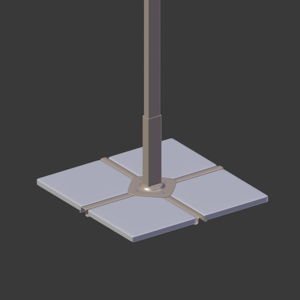 Double Patio Umbrella Low-poly 3D model_11