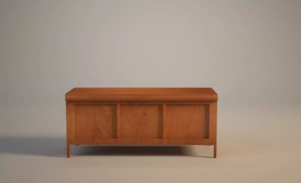Bench wooden chest 3D model