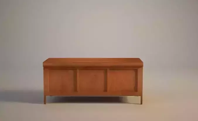 Bench wooden chest 3D model