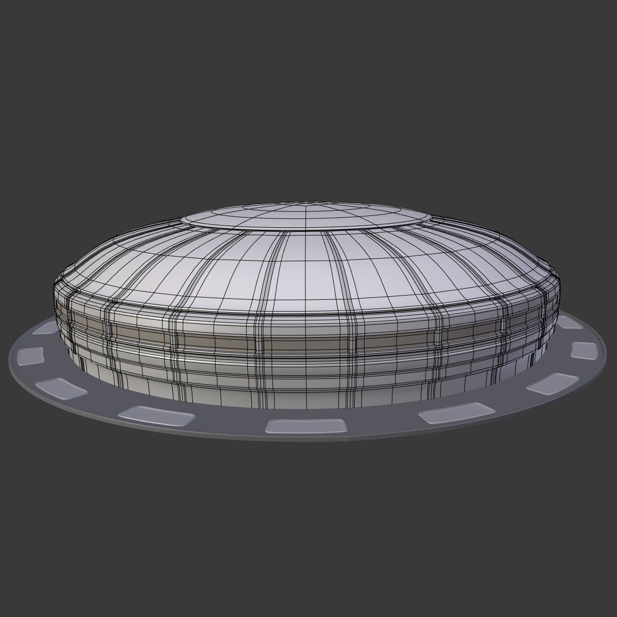 Dome - Mall - Stadium - Complex  -- Exterior Low-poly 3D model_5