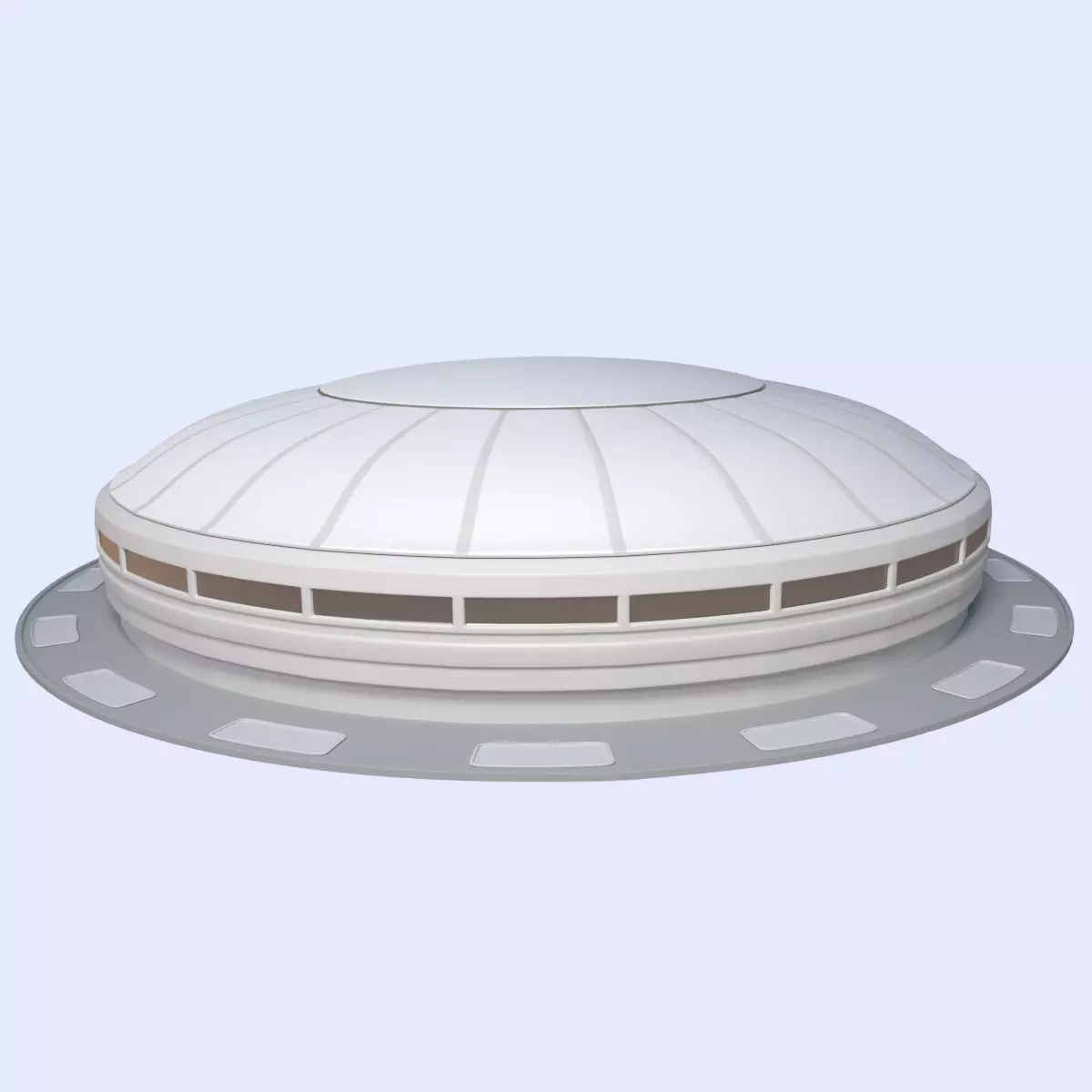 Dome - Mall - Stadium - Complex  -- Exterior Low-poly 3D model_0