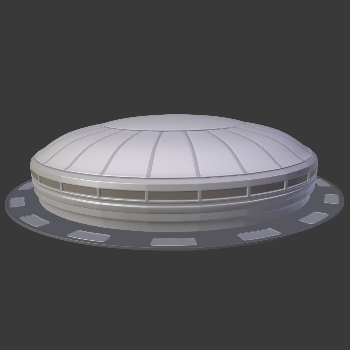 Dome - Mall - Stadium - Complex  -- Exterior Low-poly 3D model_1