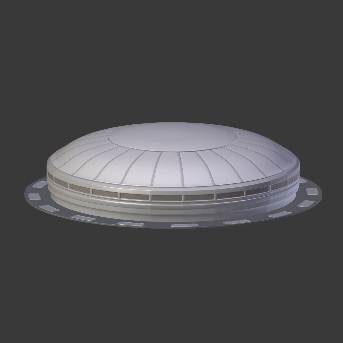 Dome - Mall - Stadium - Complex  -- Exterior Low-poly 3D model_2