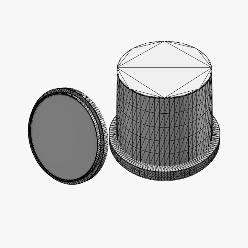 Cheese cake - ice cream box Low-poly 3D model_1