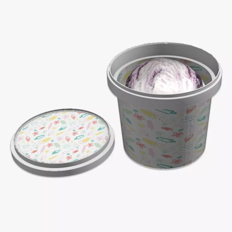 Cheese cake - ice cream box Low-poly 3D model_0