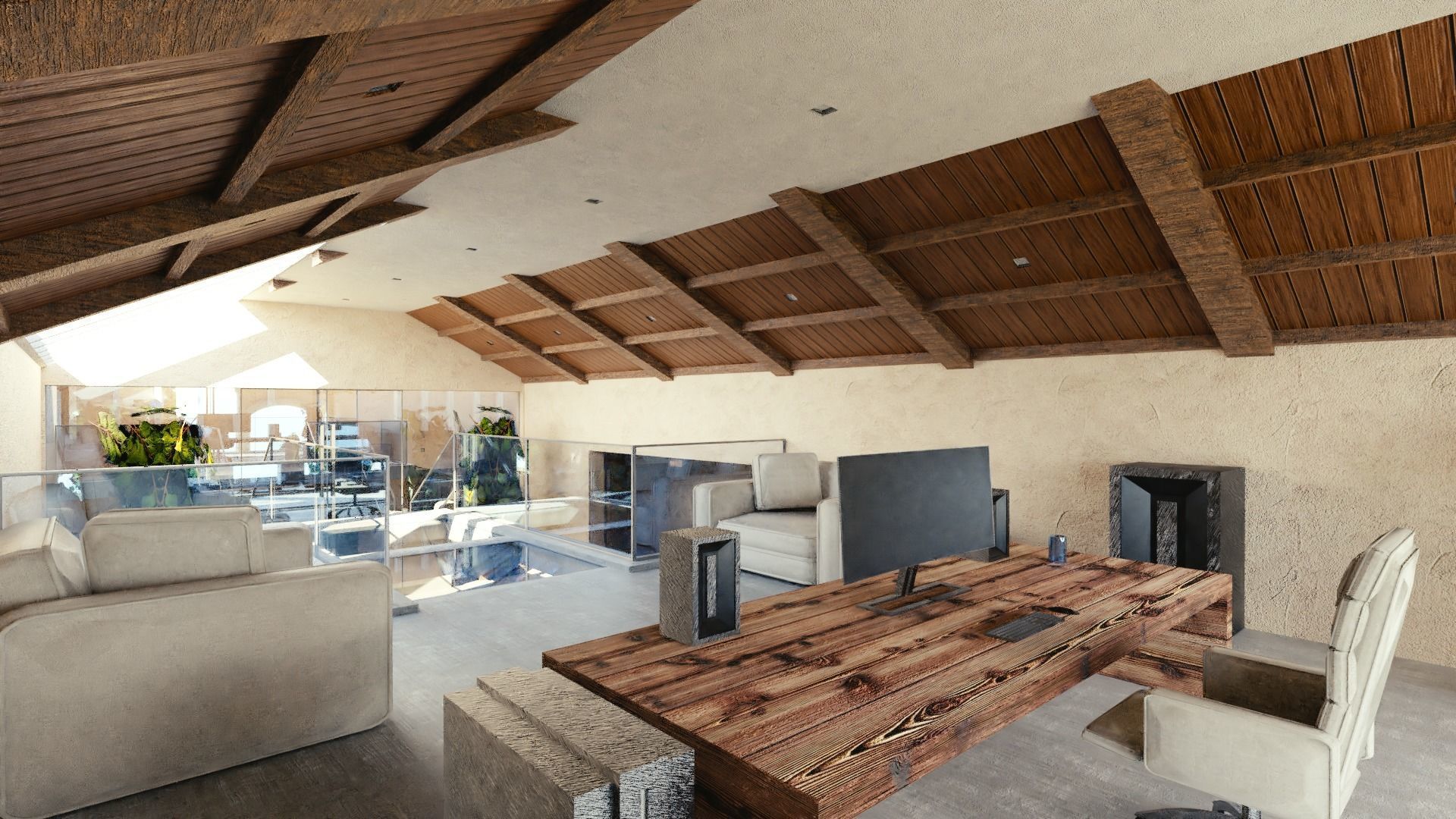 Modular Double Mansion Assets Pack Low-poly 3D model_34