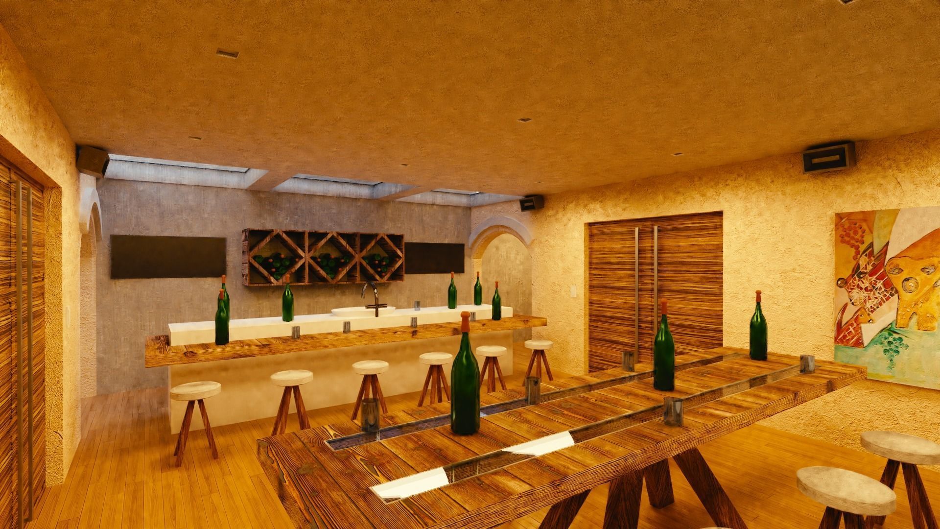 Modular Double Mansion Assets Pack Low-poly 3D model_40