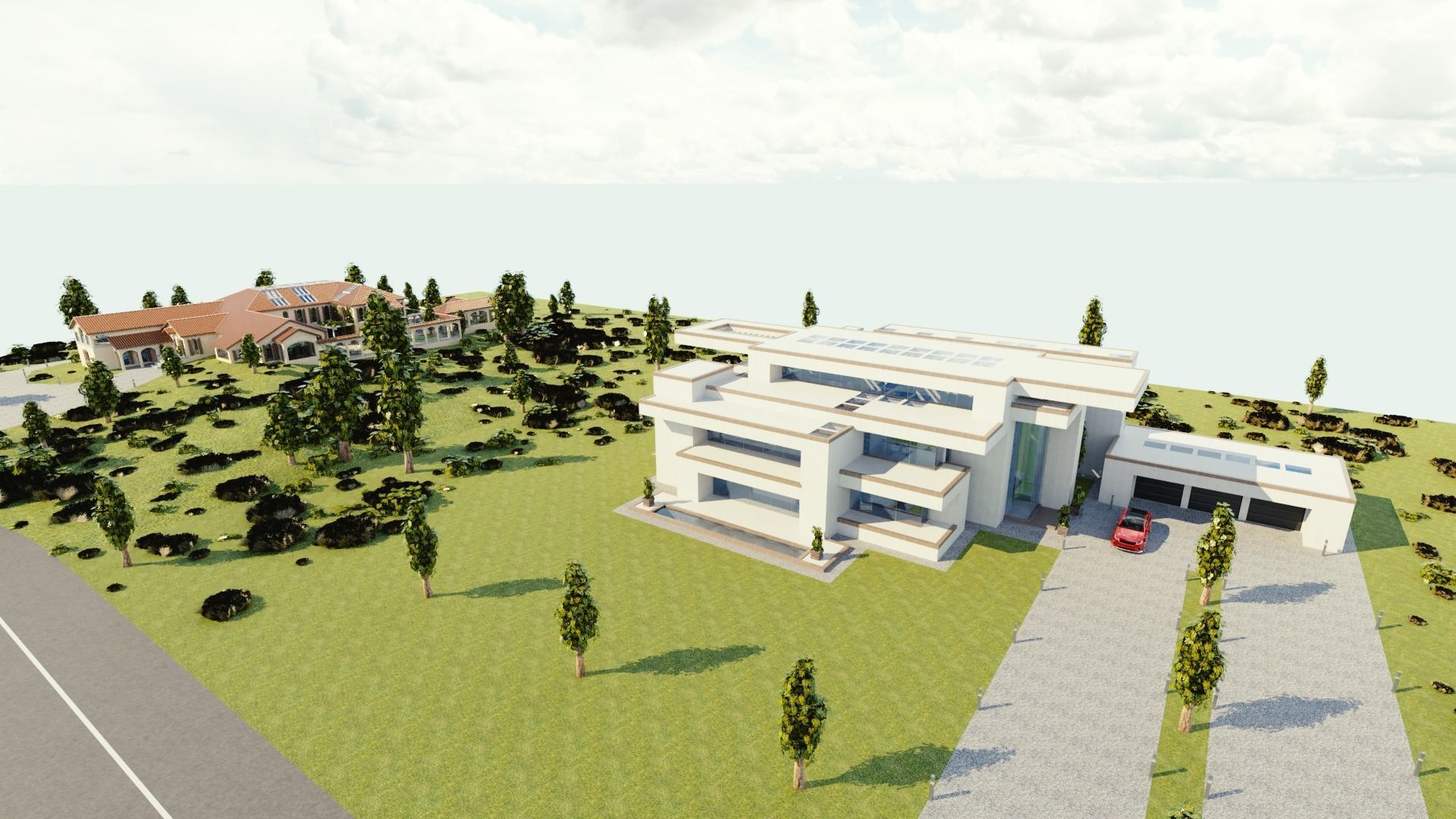 Modular Double Mansion Assets Pack Low-poly 3D model_6