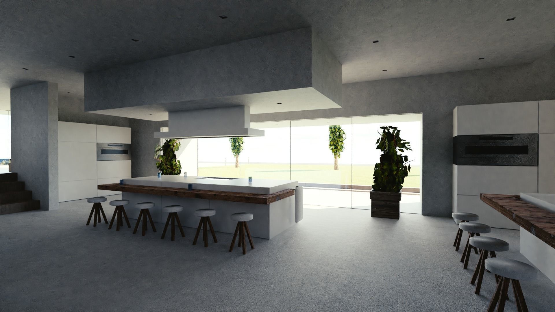 Modular Double Mansion Assets Pack Low-poly 3D model_28