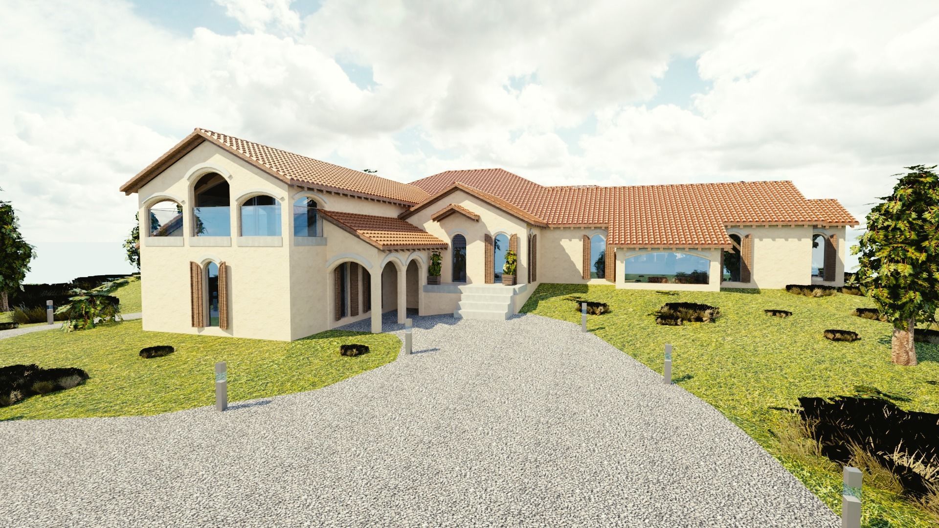 Modular Double Mansion Assets Pack Low-poly 3D model_20