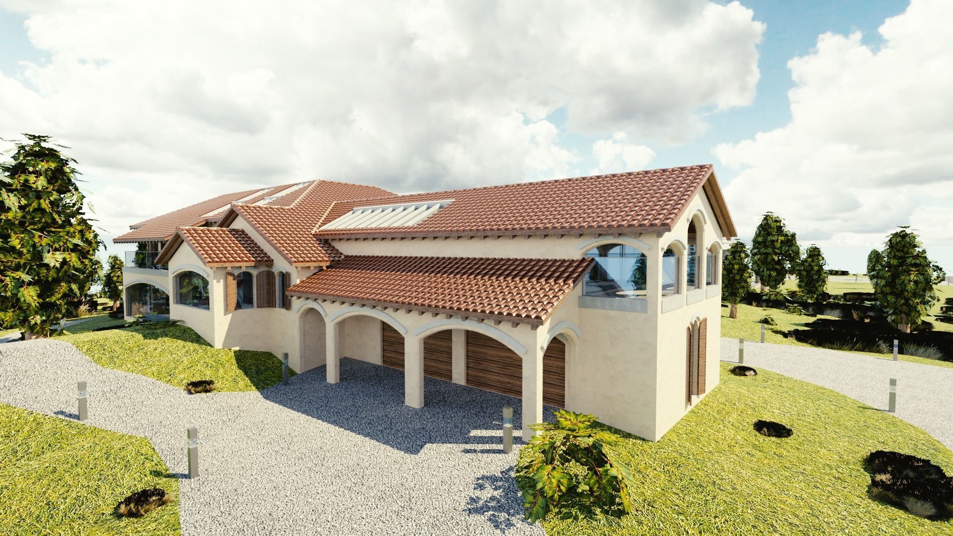 Modular Double Mansion Assets Pack Low-poly 3D model_15