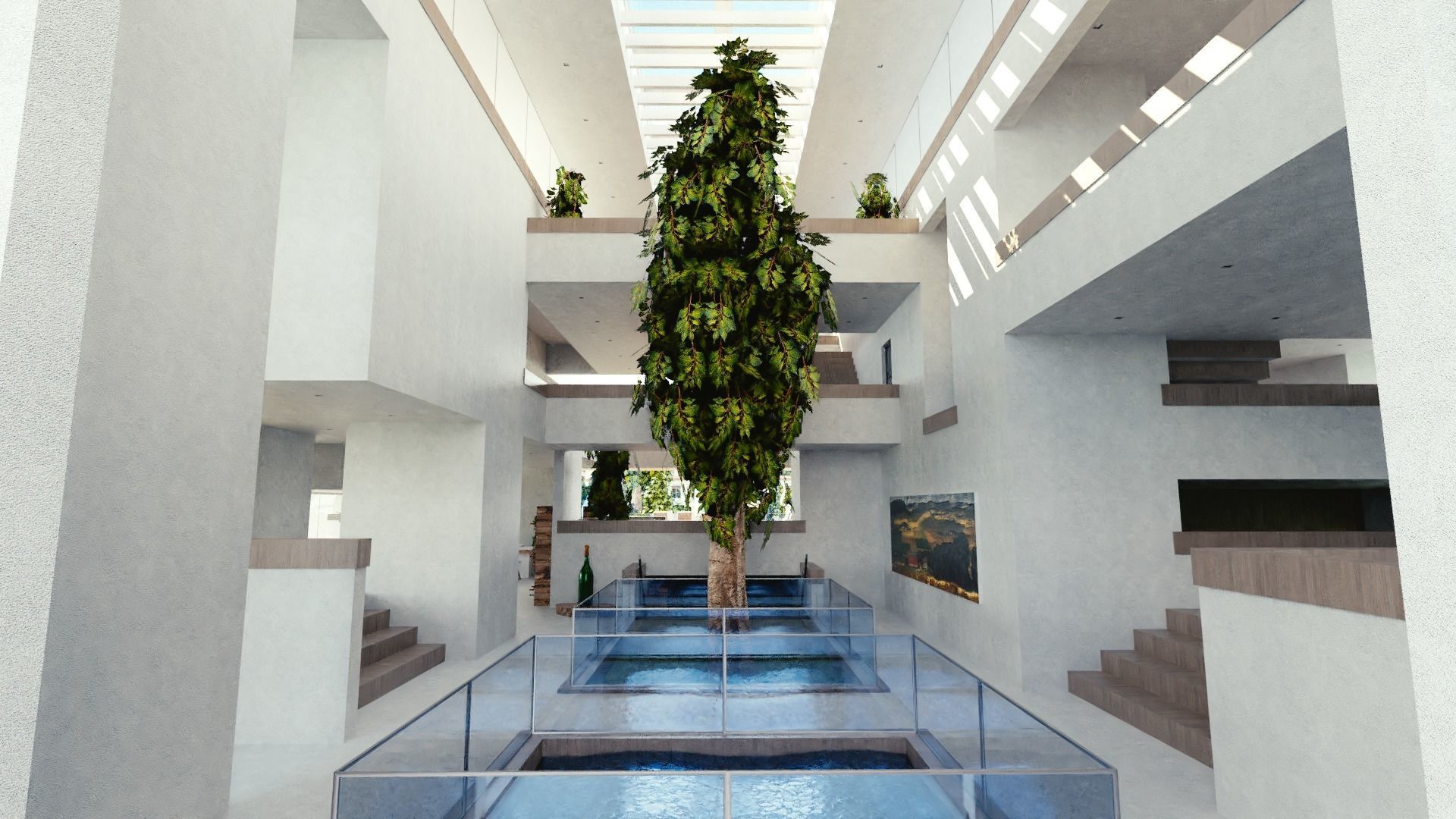 Modular Double Mansion Assets Pack Low-poly 3D model_24