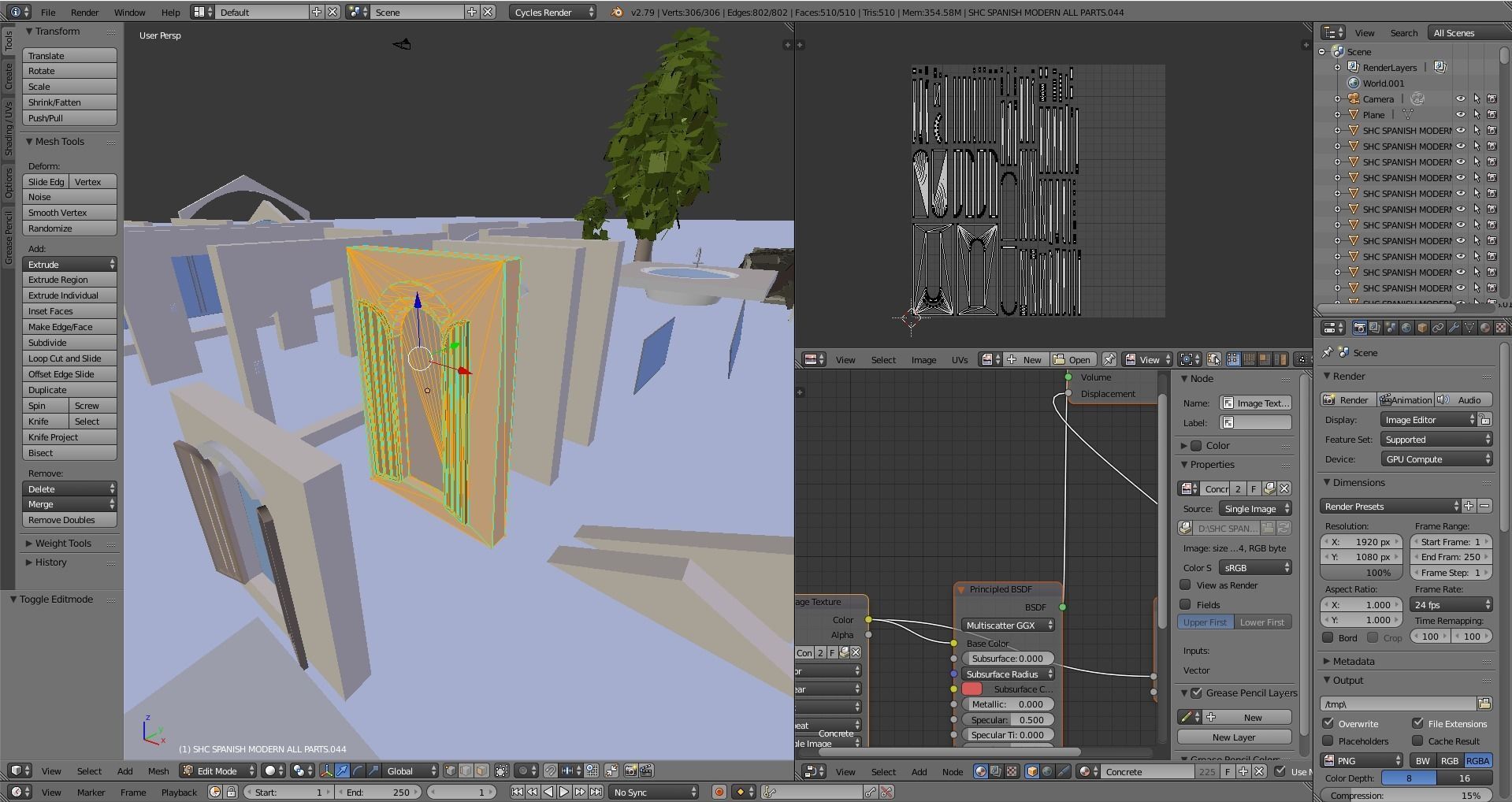 Modular Double Mansion Assets Pack Low-poly 3D model_5