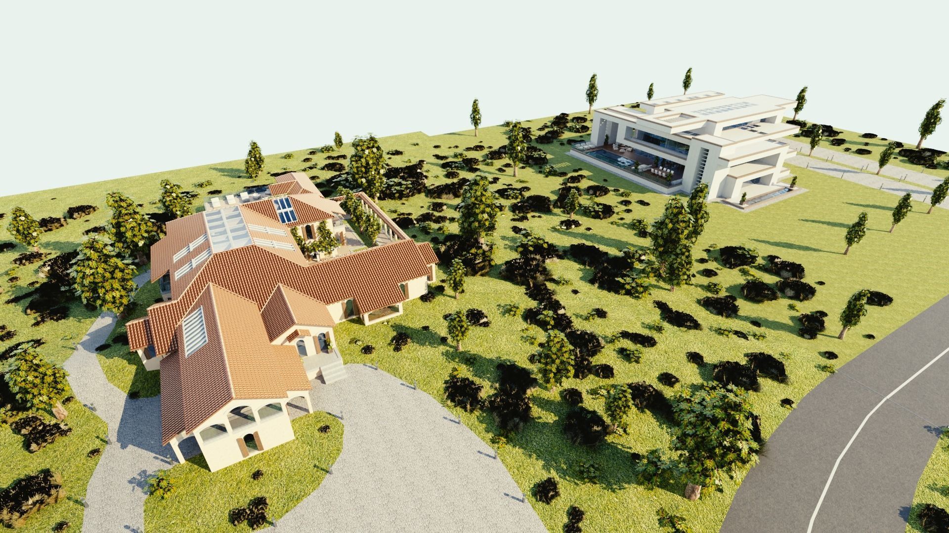 Modular Double Mansion Assets Pack Low-poly 3D model_3