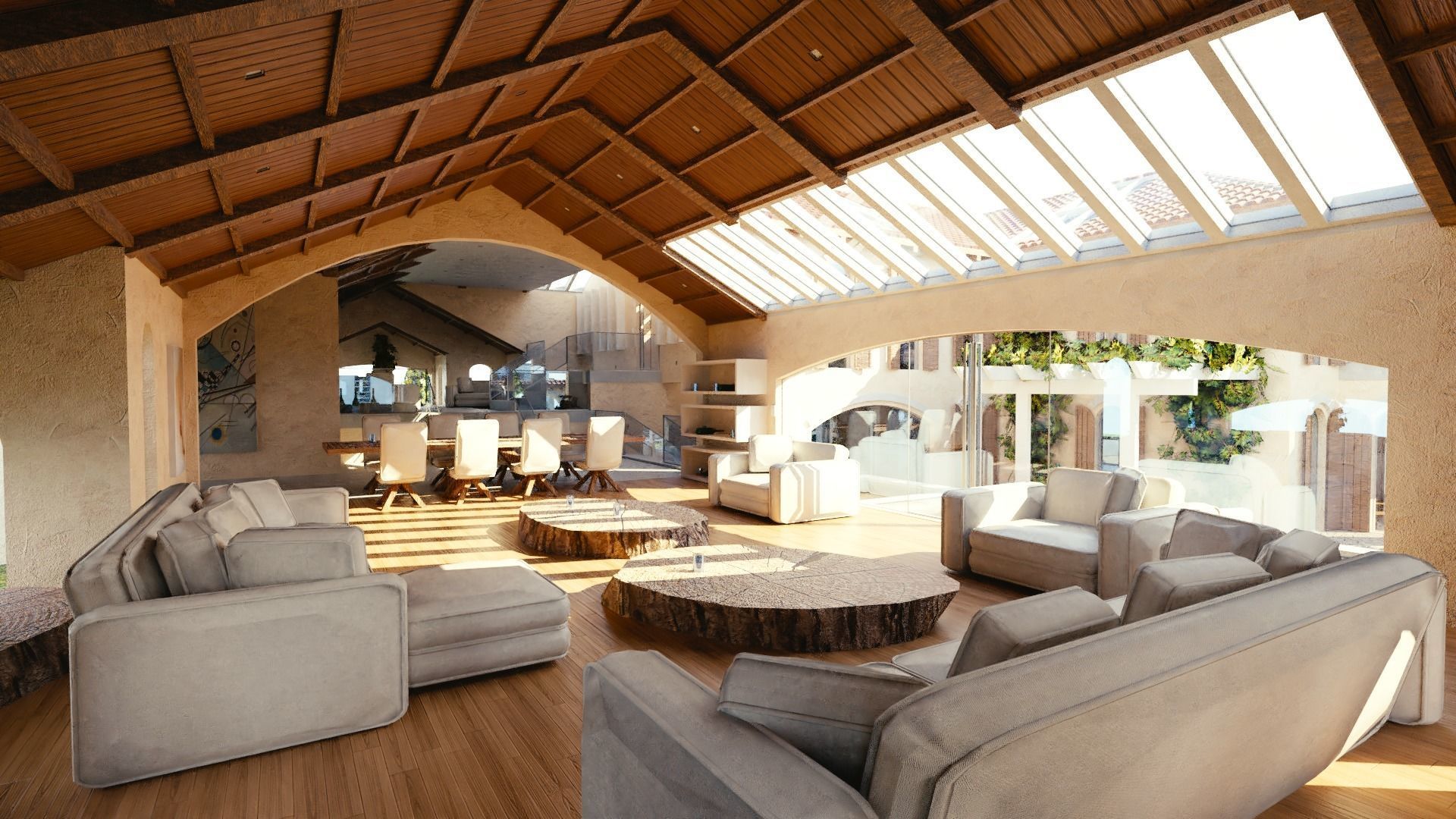 Modular Double Mansion Assets Pack Low-poly 3D model_27