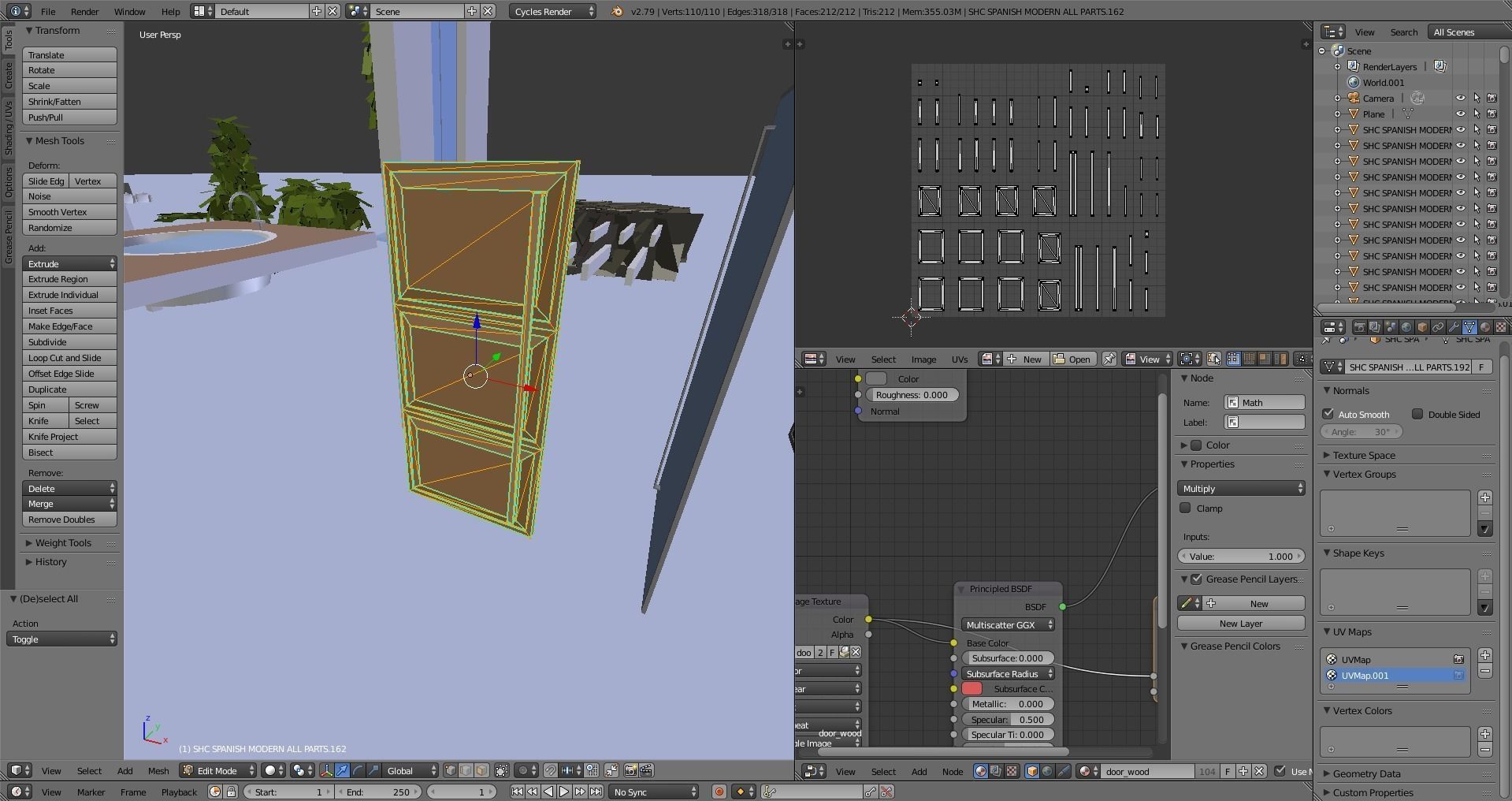 Modular Double Mansion Assets Pack Low-poly 3D model_8