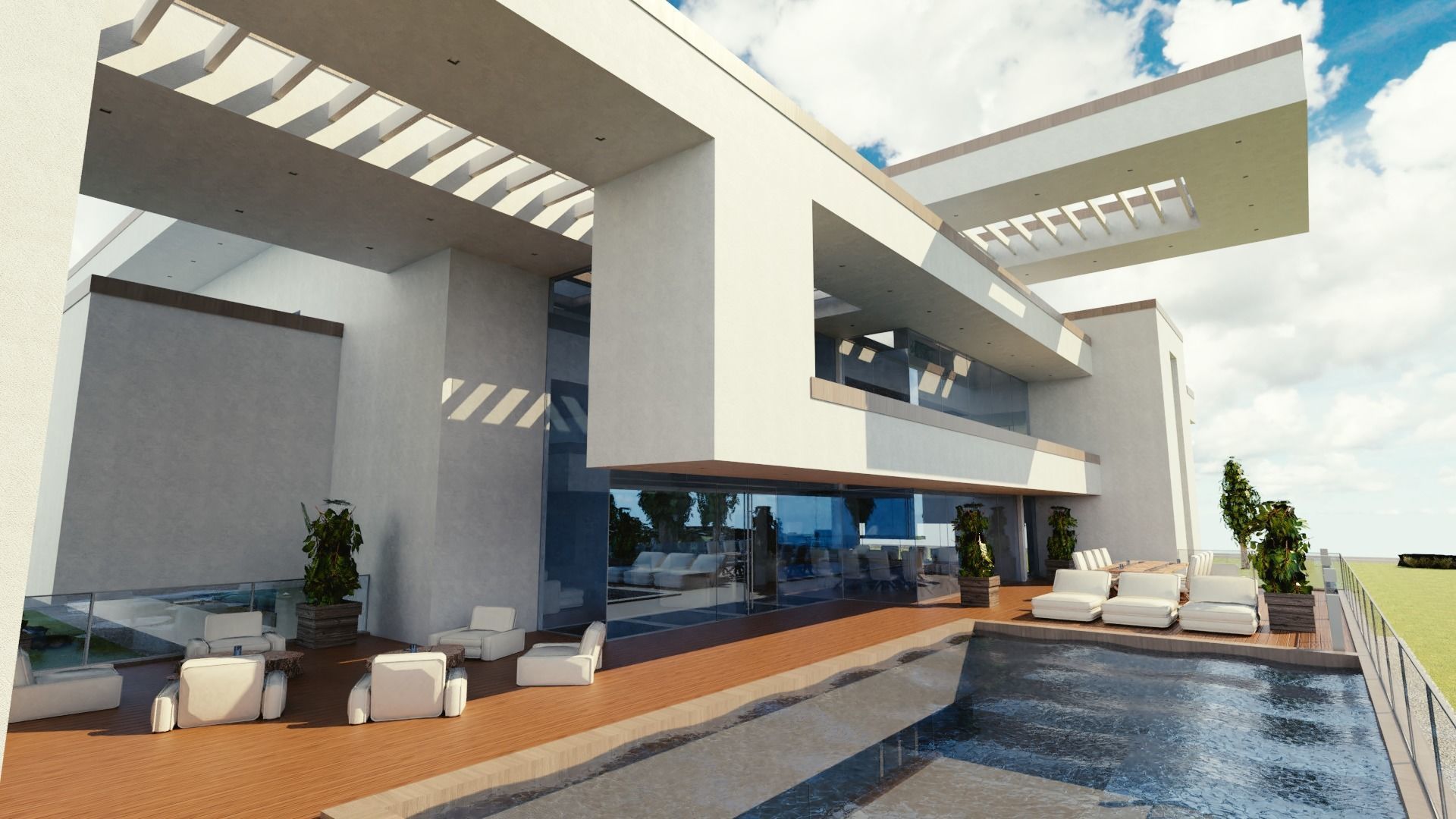 Modular Double Mansion Assets Pack Low-poly 3D model_12