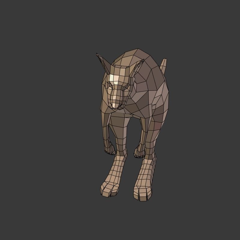 Low Poly Cartoon Kangaroo   Low-poly 3D model_11