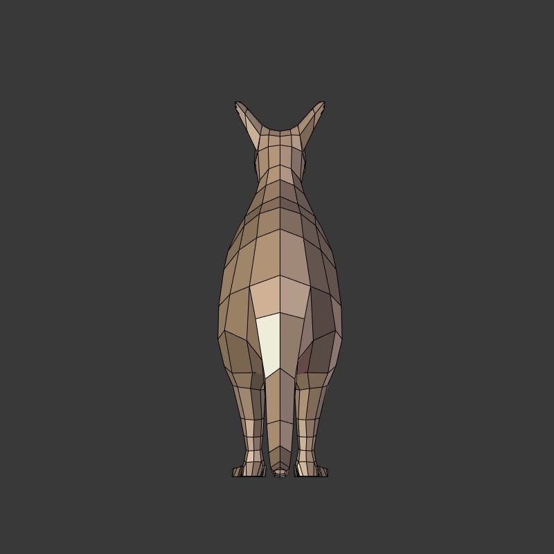Low Poly Cartoon Kangaroo   Low-poly 3D model_6