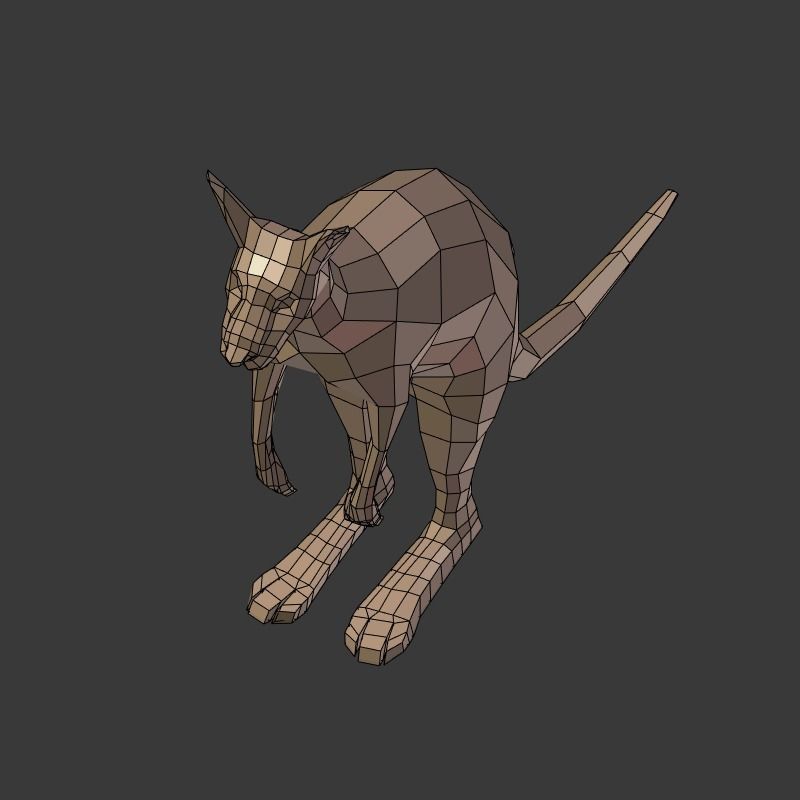 Low Poly Cartoon Kangaroo   Low-poly 3D model_12