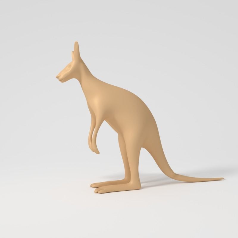 Low Poly Cartoon Kangaroo   Low-poly 3D model_1