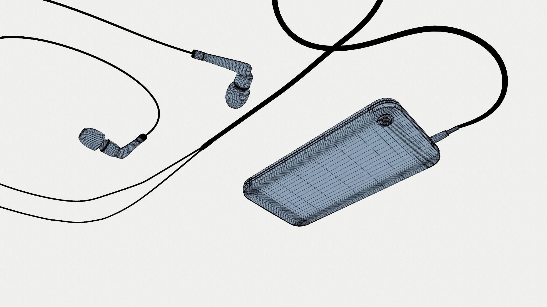 Phone and Hedphones Set 3D model_11
