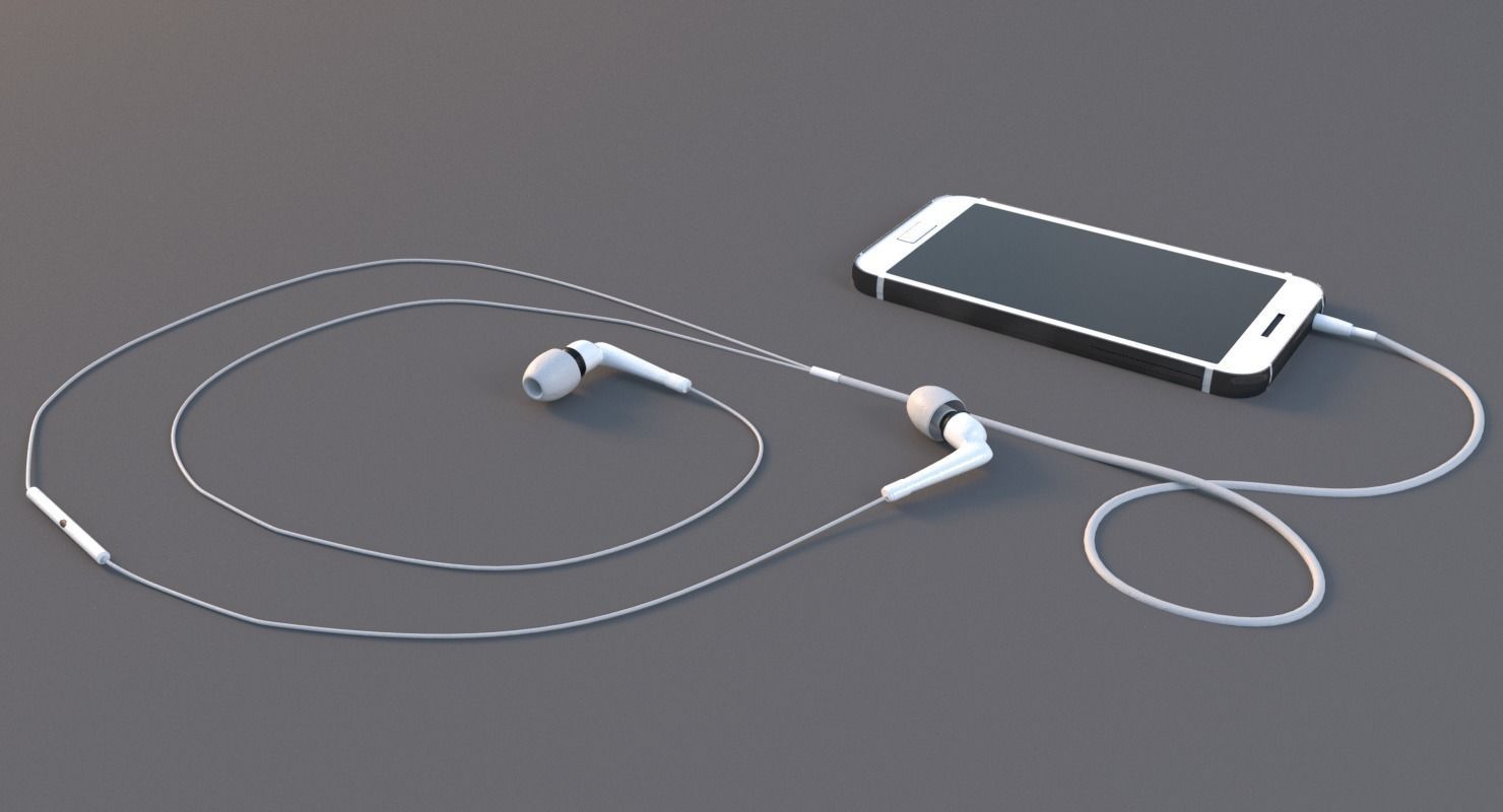 Phone and Hedphones Set 3D model_7
