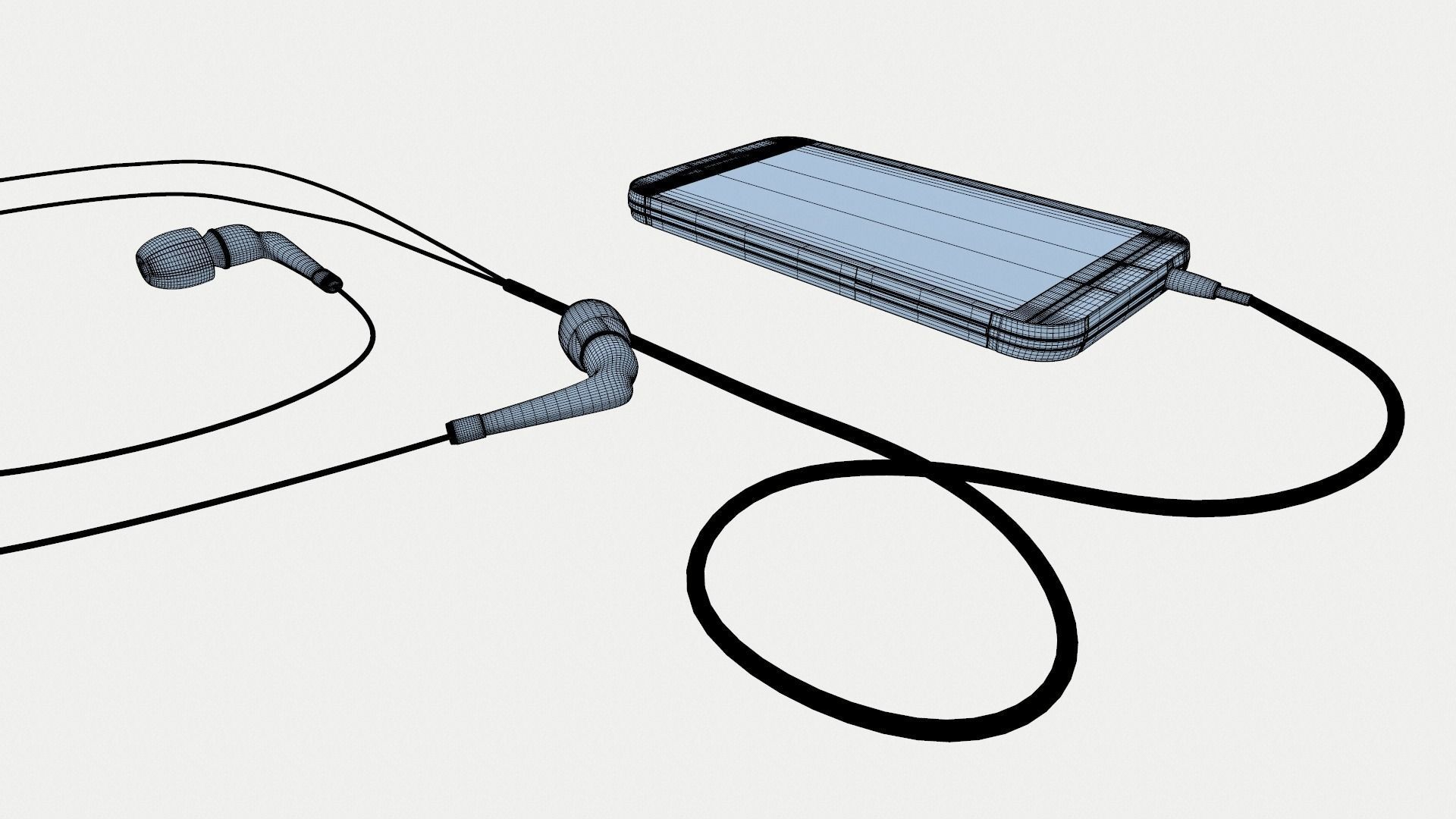 Phone and Hedphones Set 3D model_10