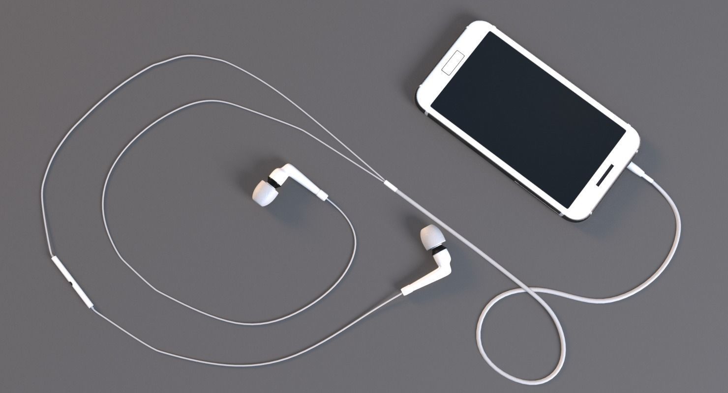 Phone and Hedphones Set 3D model_4