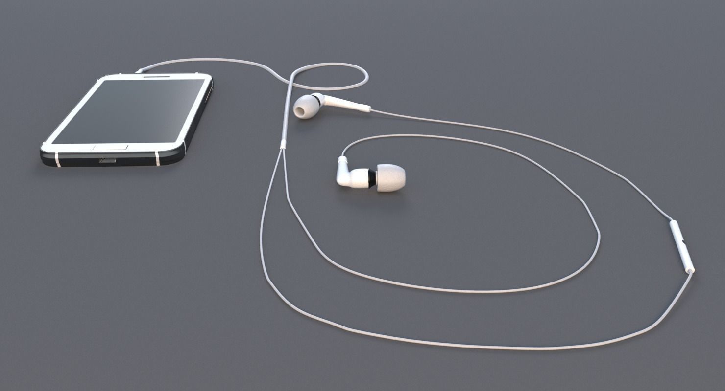 Phone and Hedphones Set 3D model_6