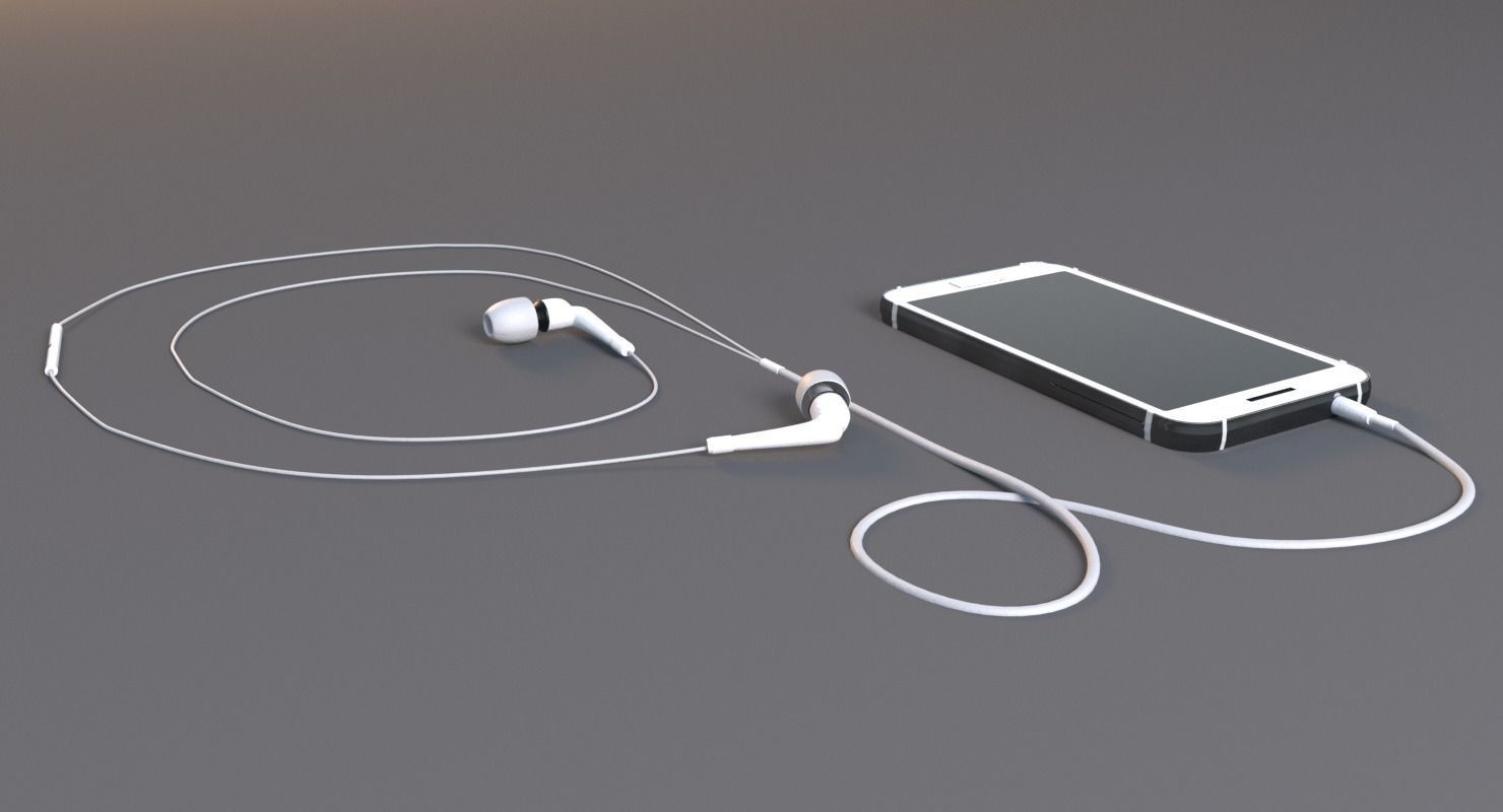 Phone and Hedphones Set 3D model_3