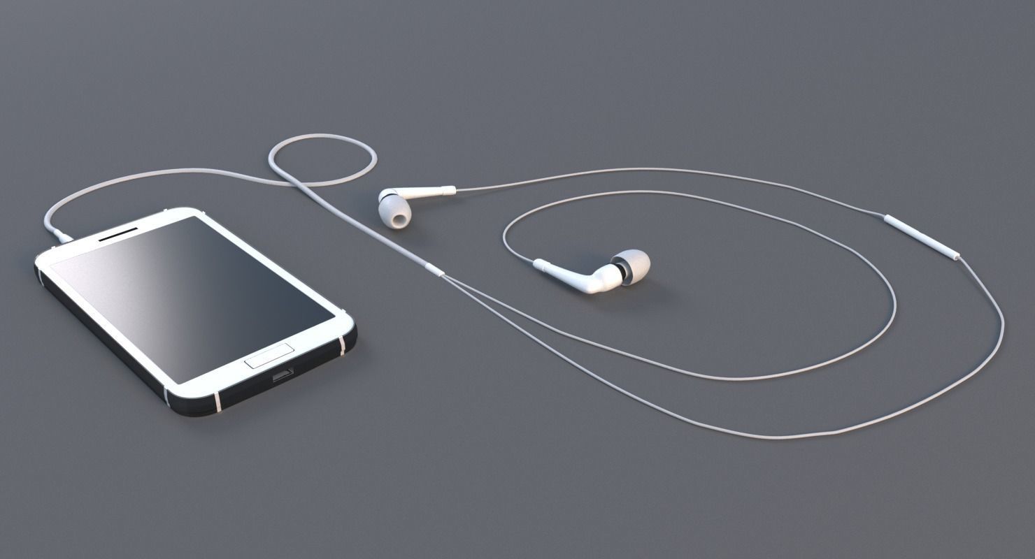Phone and Hedphones Set 3D model_5