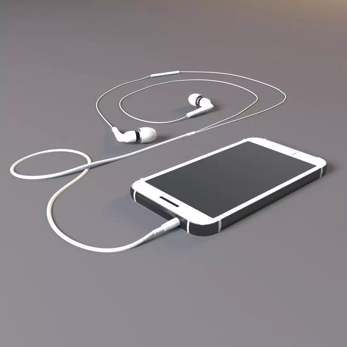 Phone and Hedphones Set 3D model_0