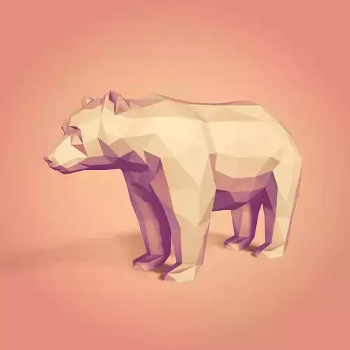 LowPoly Bear Figurine 