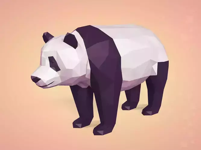  LOW POLY Cartoon Panda Bear -- Ready for 3D Printing 3D print model
