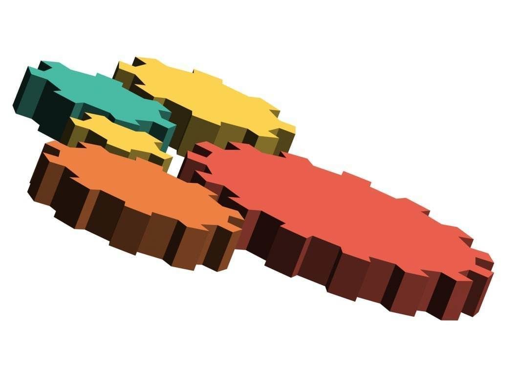 Simple low-poly cogs Low-poly 3D model_4