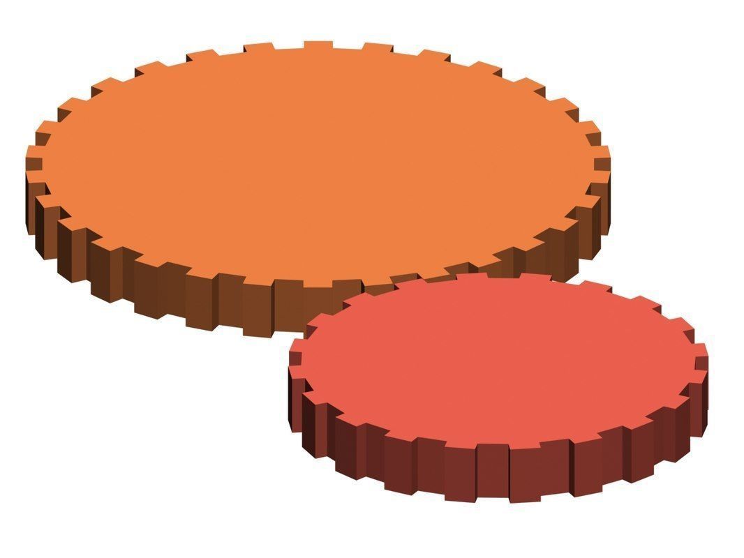 Simple low-poly cogs Low-poly 3D model_8