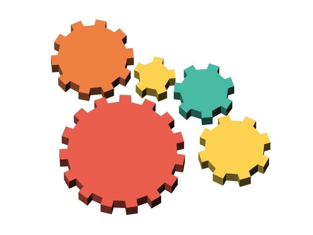 Simple low-poly cogs Low-poly 3D model_6