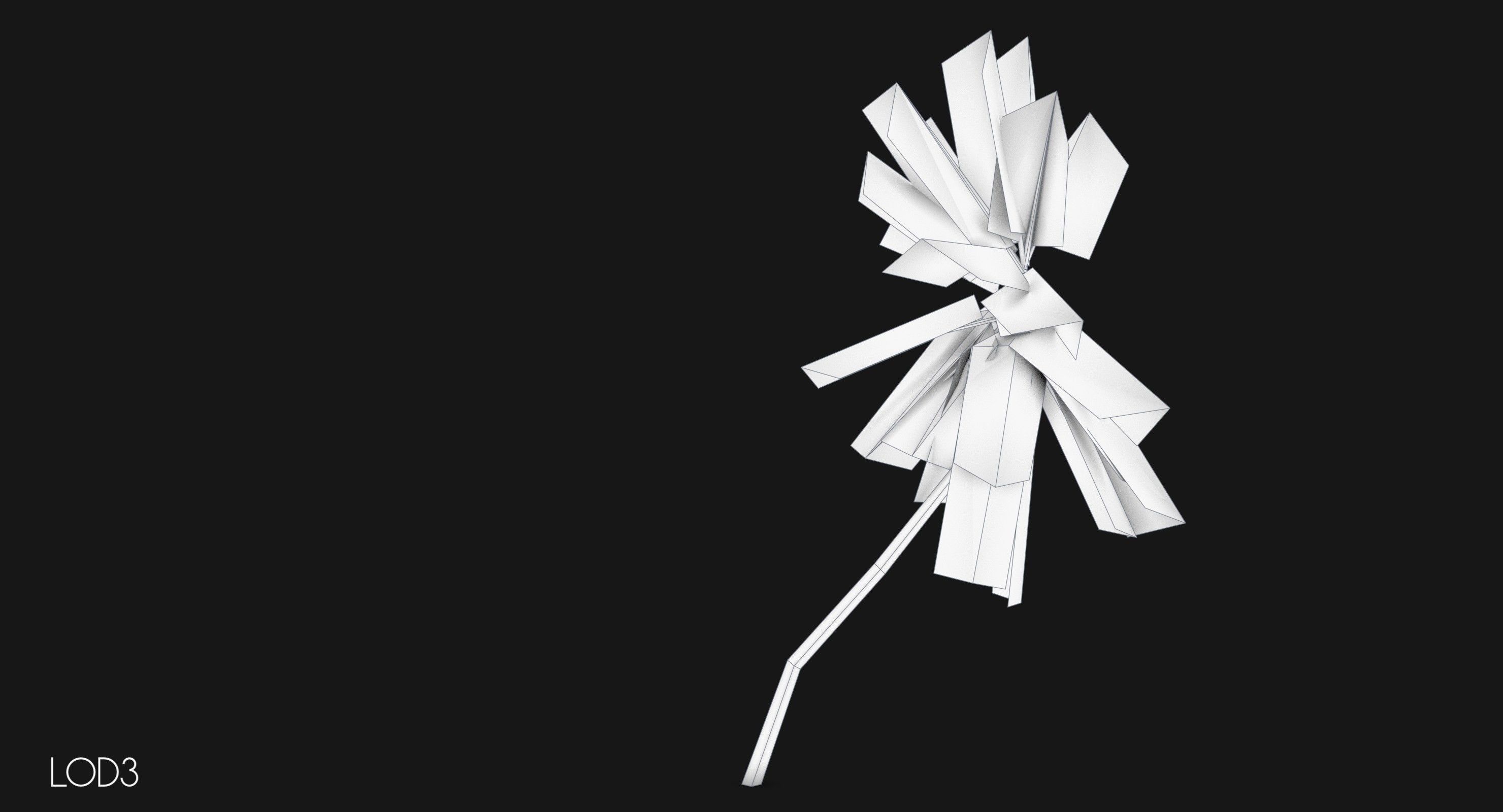 Coconut Palm Tree 1581 Low-poly 3D model_8