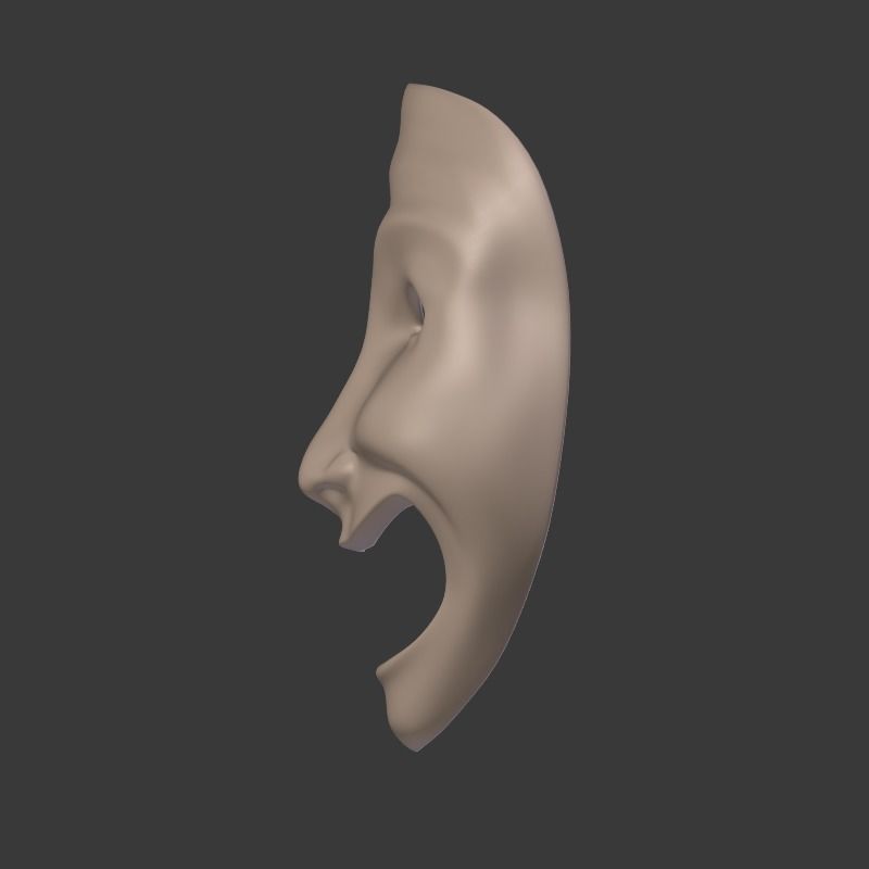 Theater Mask V2 Low-poly 3D model_6