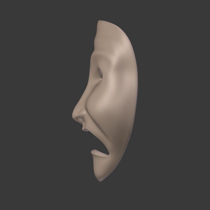 Theater Mask V2 Low-poly 3D model_7
