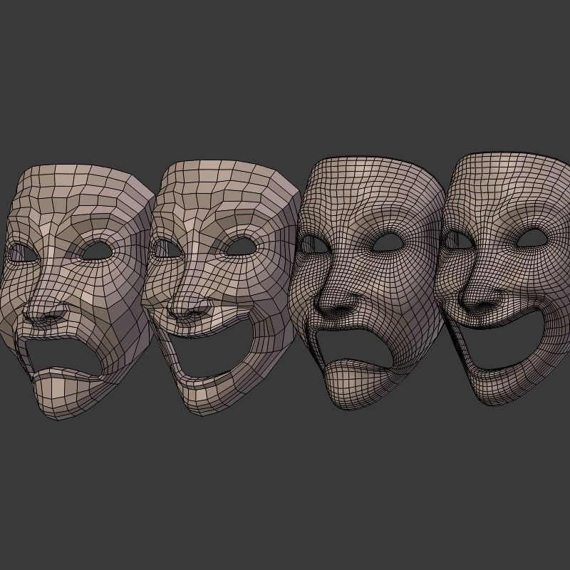 Theater Mask V2 Low-poly 3D model_18