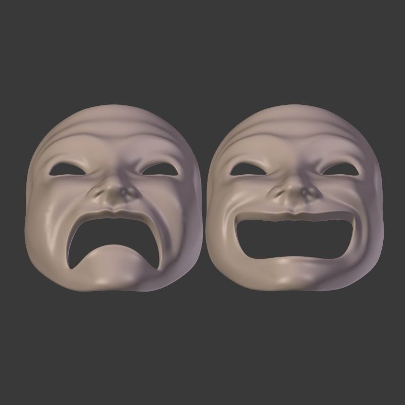 Theater Mask V2 Low-poly 3D model_13