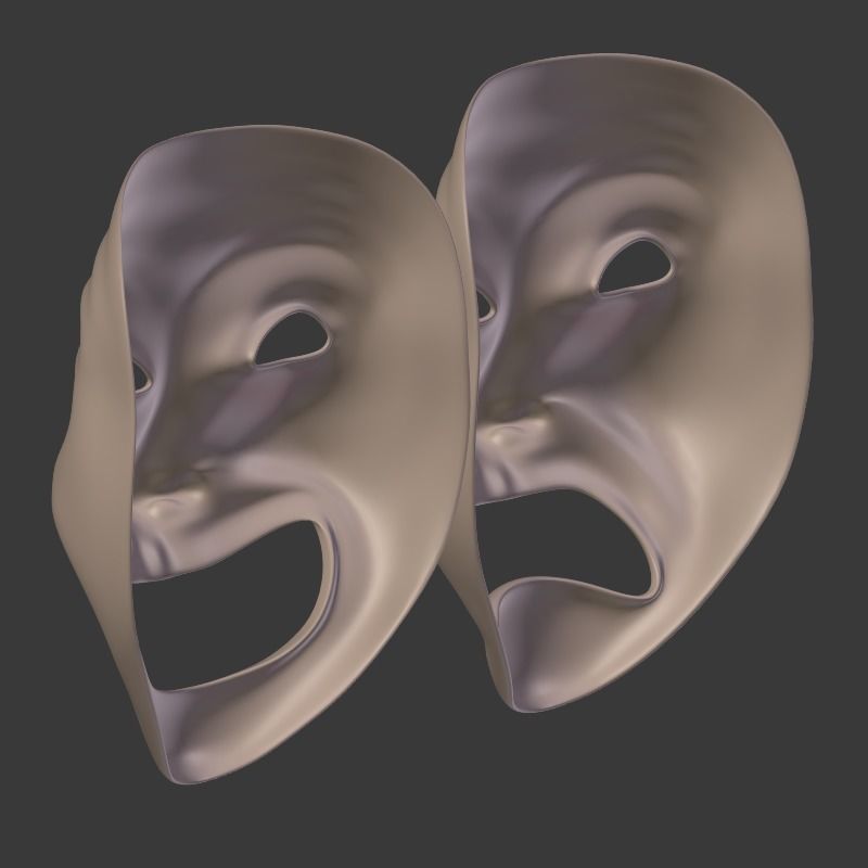 Theater Mask V2 Low-poly 3D model_15