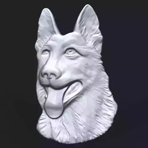German Shepherd Dog bas relief for CNC 3D print model